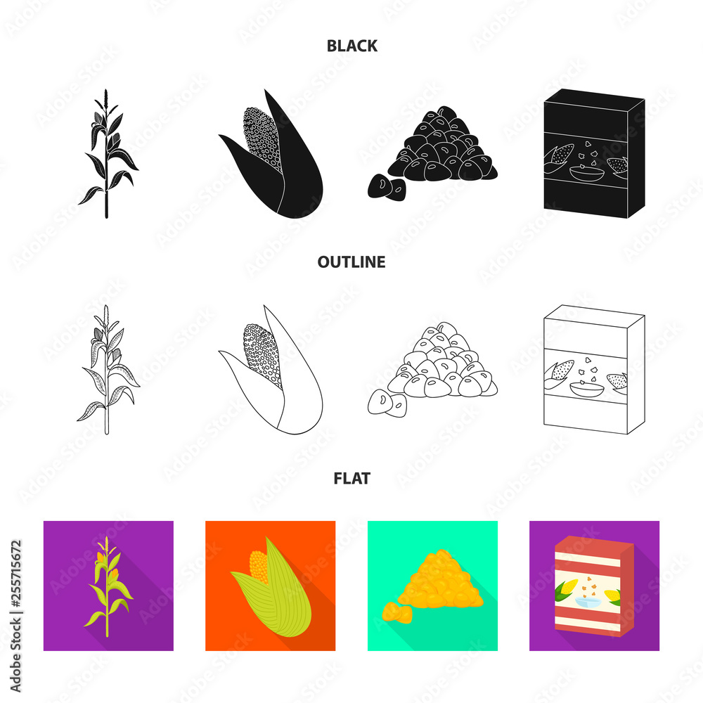 Isolated object of cornfield and vegetable icon. Set of cornfield and vegetarian stock vector illustration. Isolated object of cornfield and vegetable icon. Set of cornfield and vegetarian stock vector illustration.