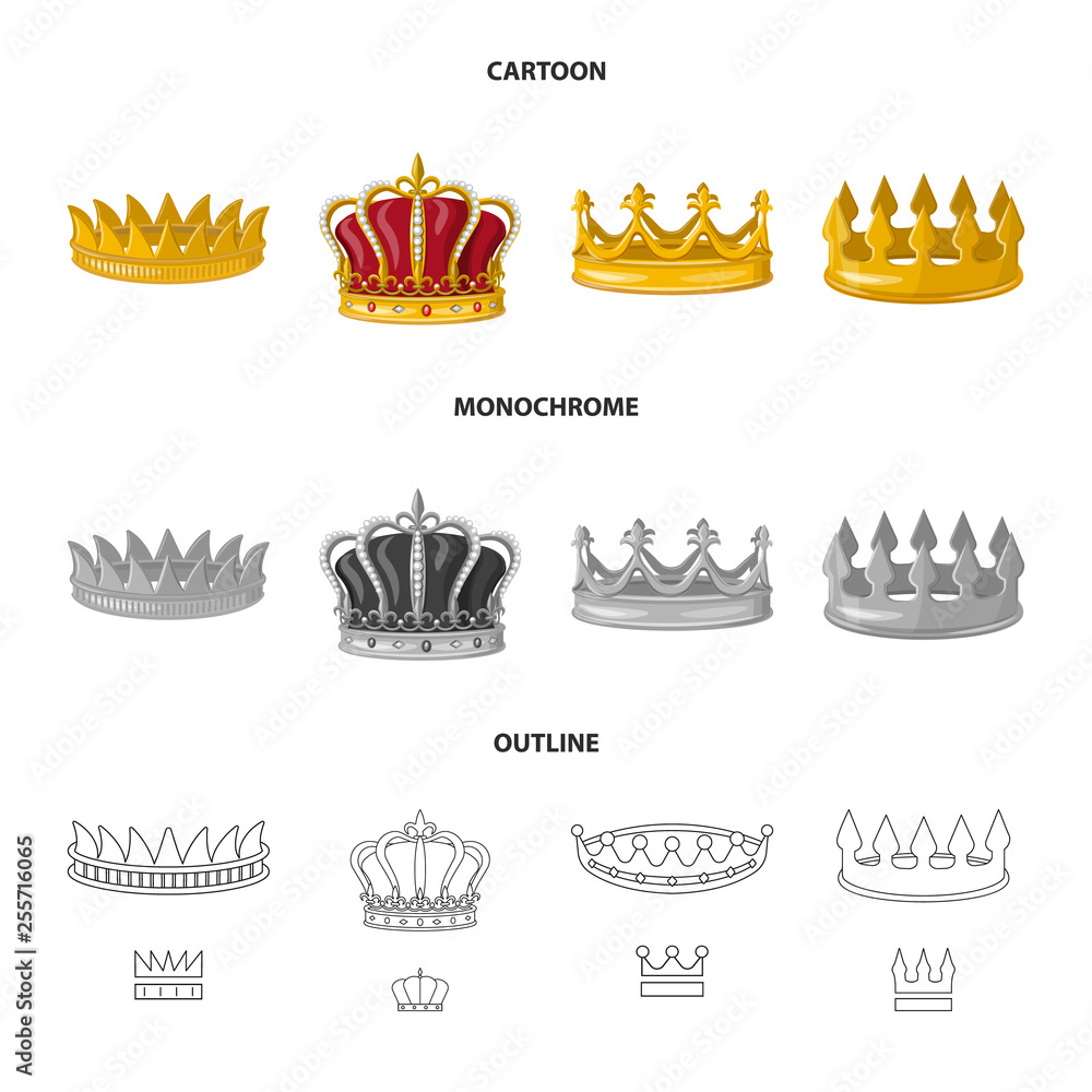 Vector illustration of medieval and nobility sign. Collection of medieval and monarchy stock symbol for web. Vector illustration of medieval and nobility sign. Collection of medieval and monarchy stock symbol for web.