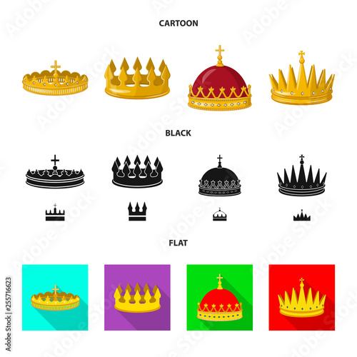 Vector design of medieval and nobility icon. Set of medieval and monarchy stock vector illustration.