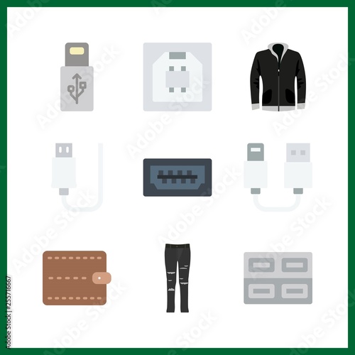 9 pocket icon. Vector illustration pocket set. grey jeans and wallet icons for pocket works