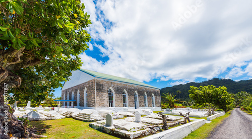 Foto ARUTANGA, AITUTAKI, COOK ISLAND - SEPTEMBER 30, 2018: Christian Church of the Cook Islands
