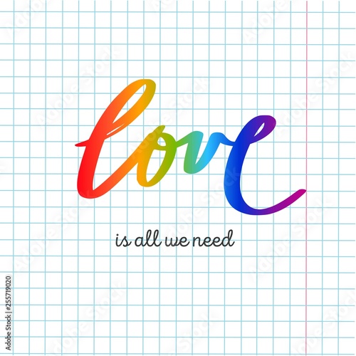 LGBT flag against homosexual discrimination. Vector hand drawn background