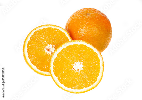 Fresh orange isolated on white background