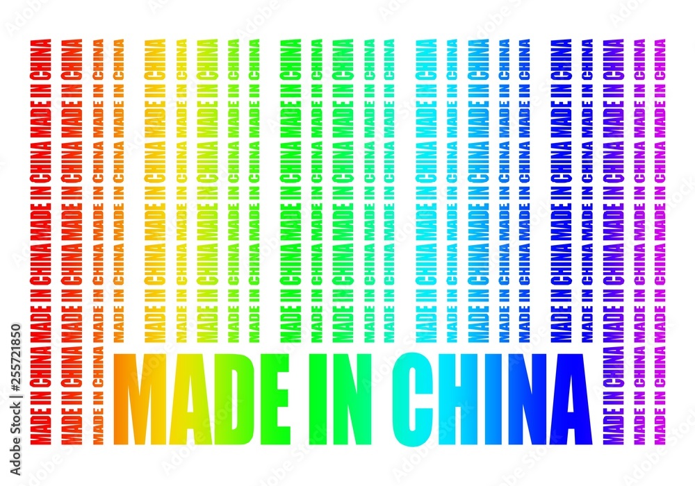 Made in China in bar code. Lines consist of same words Made in China in bar code. Lines consist of same words