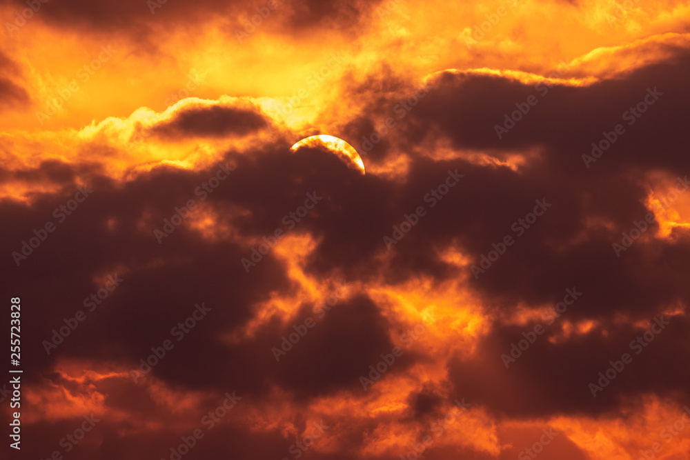 夕陽と雲