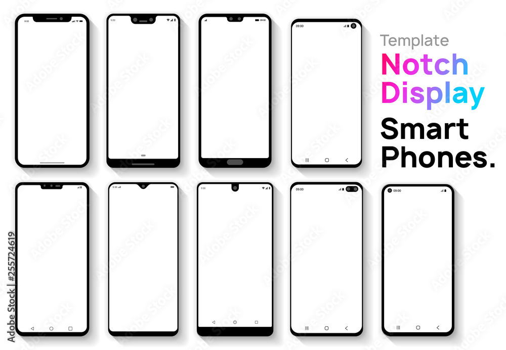 Vettoriale Stock Template - Notch Display Smartphones | Adobe Stock