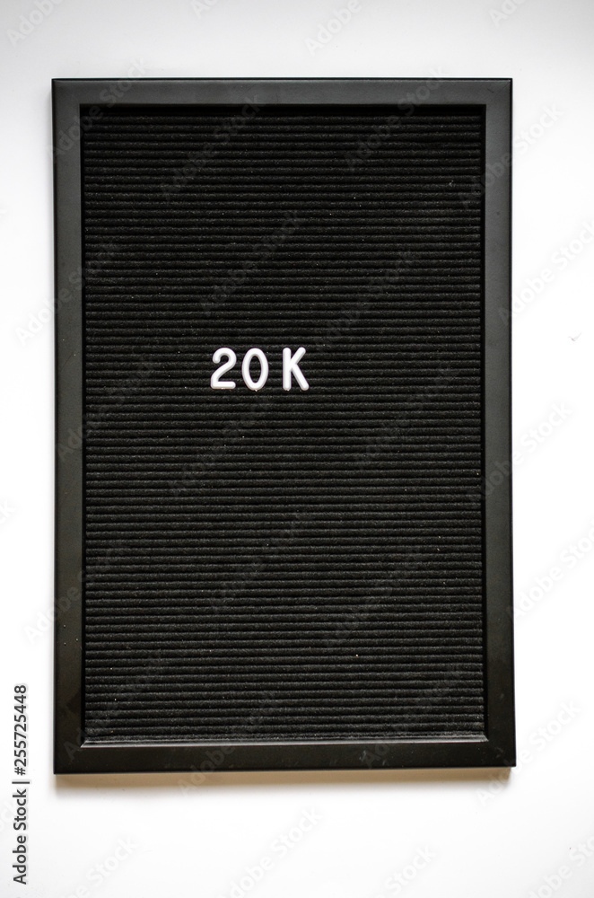 Fototapeta premium Letterboard black with white plastic letters letter board quote