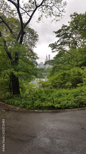central park view scenic lake new york