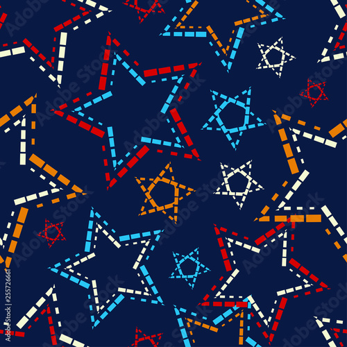 Seamless pattern with decorative stars. Stars from different squares. Stars in the sky. Can be used for wallpaper  textile  invitation card  wrapping  web page background.