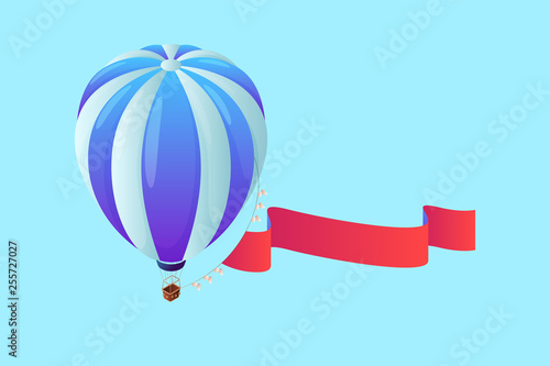 Isometric hot air balloon