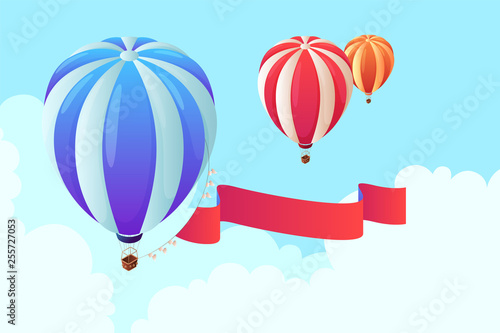 Isometric hot air balloon