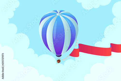 Isometric hot air balloon
