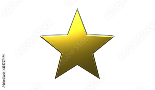 3D illustration of a gold Star isolated