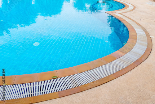 curved blue swimming pool