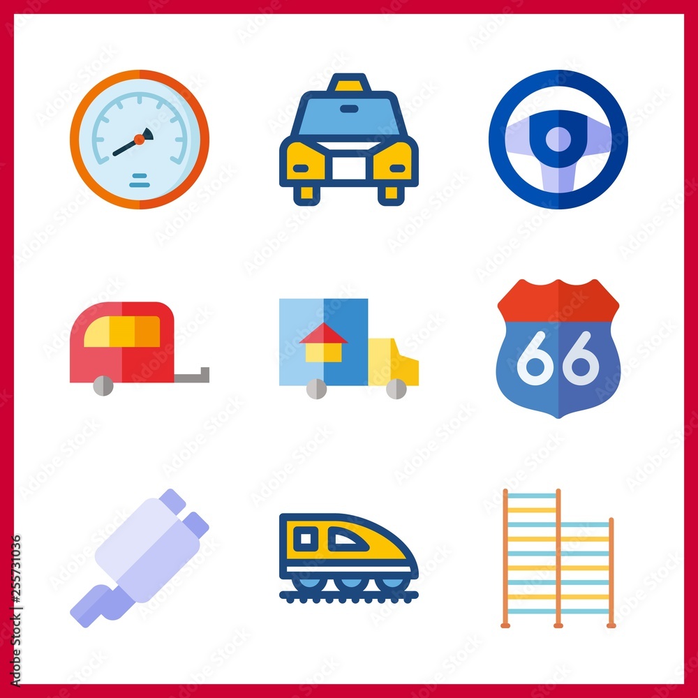 road icon. steering wheel and exhaust pipe vector icons in road set. Use this illustration for road works. road icon. steering wheel and exhaust pipe vector icons in road set. Use this illustration for road works.