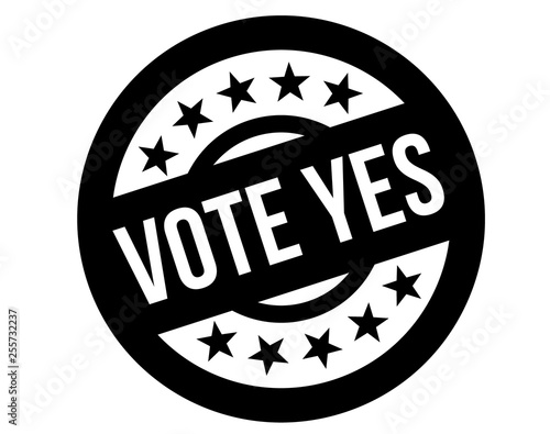 vote yes stamp on white