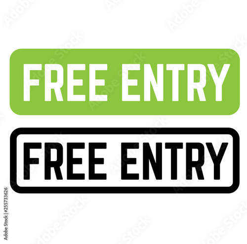 free entry stamp on white