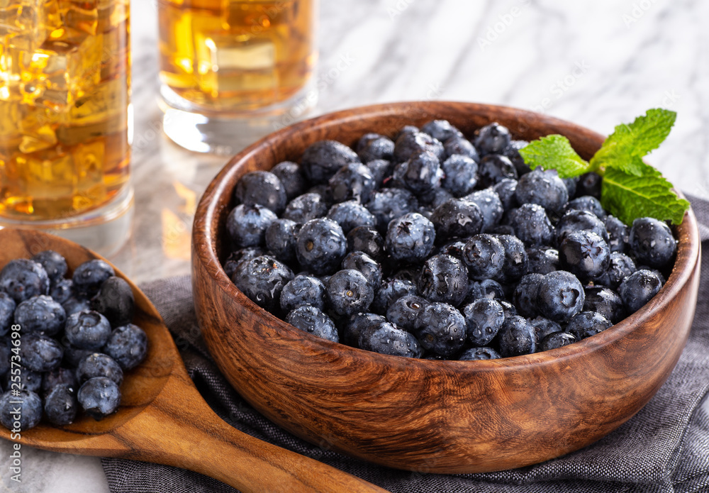 Closeup of a Bowl of Fresh Blueberries Closeup of a Bowl of Fresh Blueberries