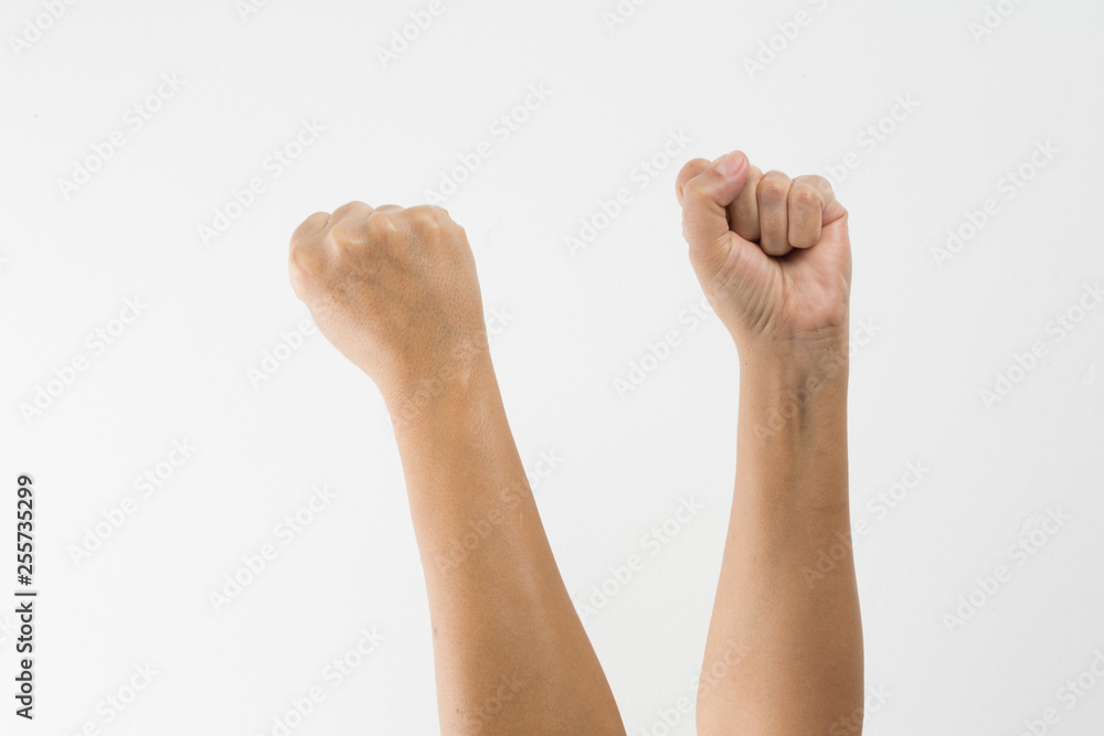 Obraz premium lady hand gestures - white background