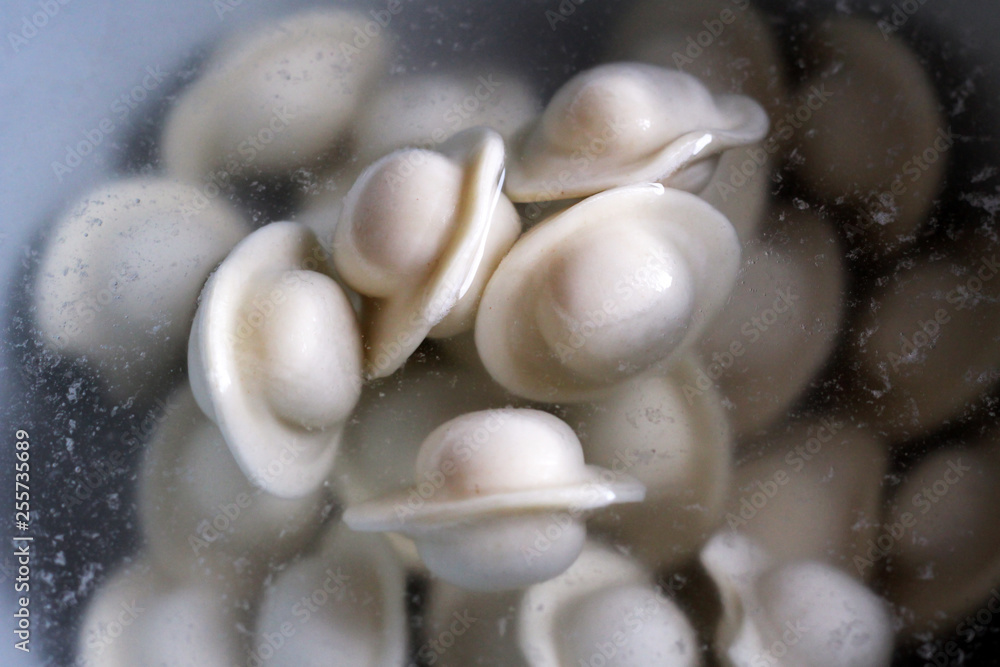The dumplings in the boiling broth The dumplings in the boiling broth