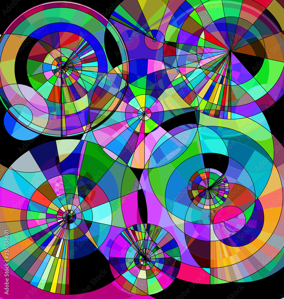 colored background image of abstract discks and circles