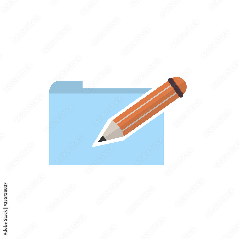 Flat folder writing icon vector image Flat folder writing icon vector image