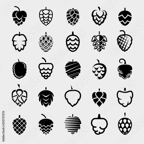 Hop set. Collection icon hops. Vector photo