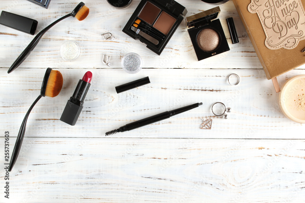 Background with decorative cosmetics Background with decorative cosmetics
