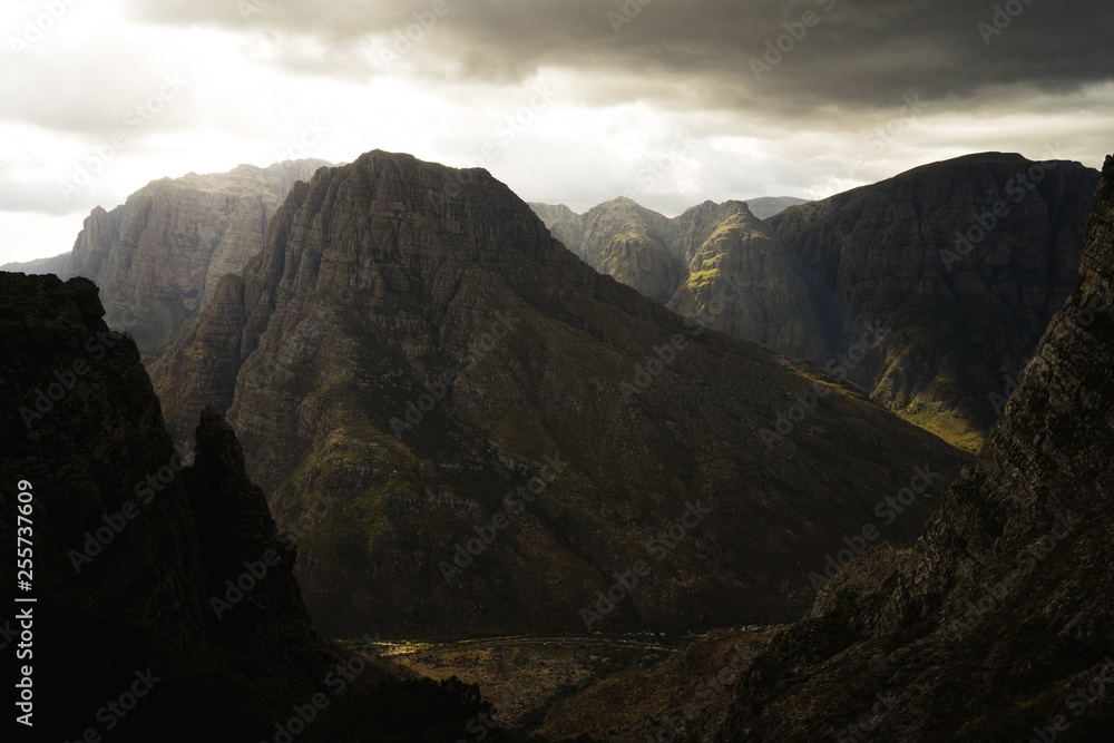 The monutains of the Western Cape in South Africa at sunset The monutains of the Western Cape in South Africa at sunset
