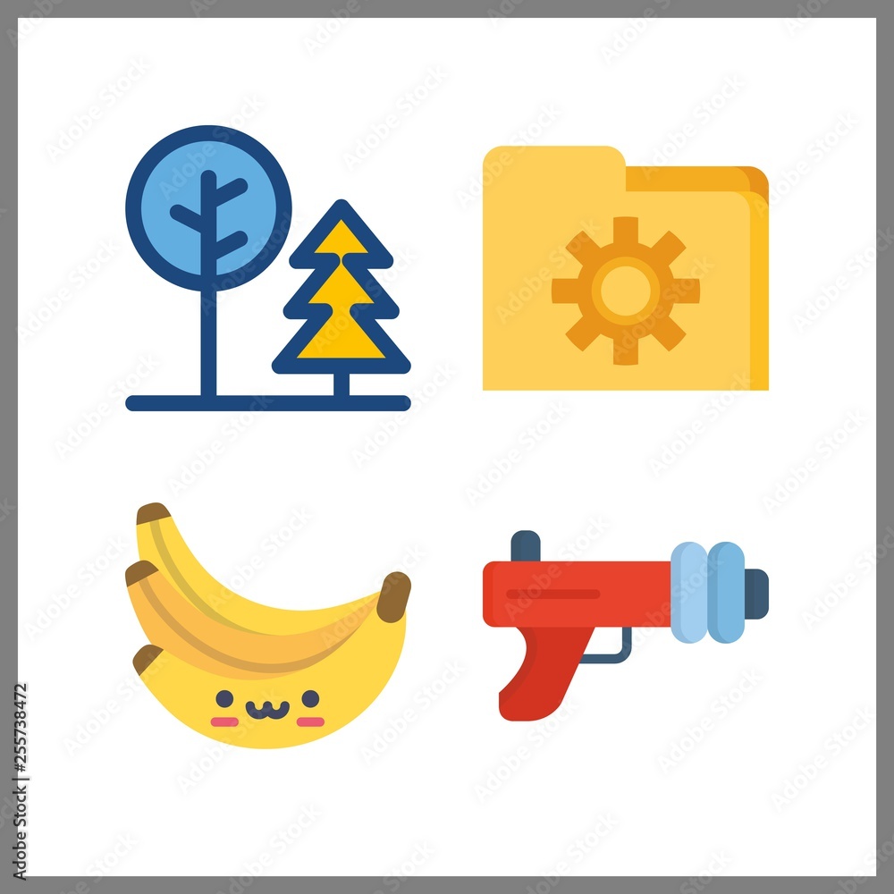 4 path icon. Vector illustration path set. folder and park icons for path works