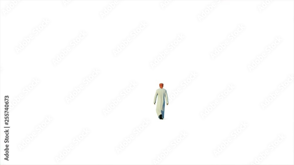 Arab businessman walking walking against white, 4K Arab businessman walking walking against white, 4K