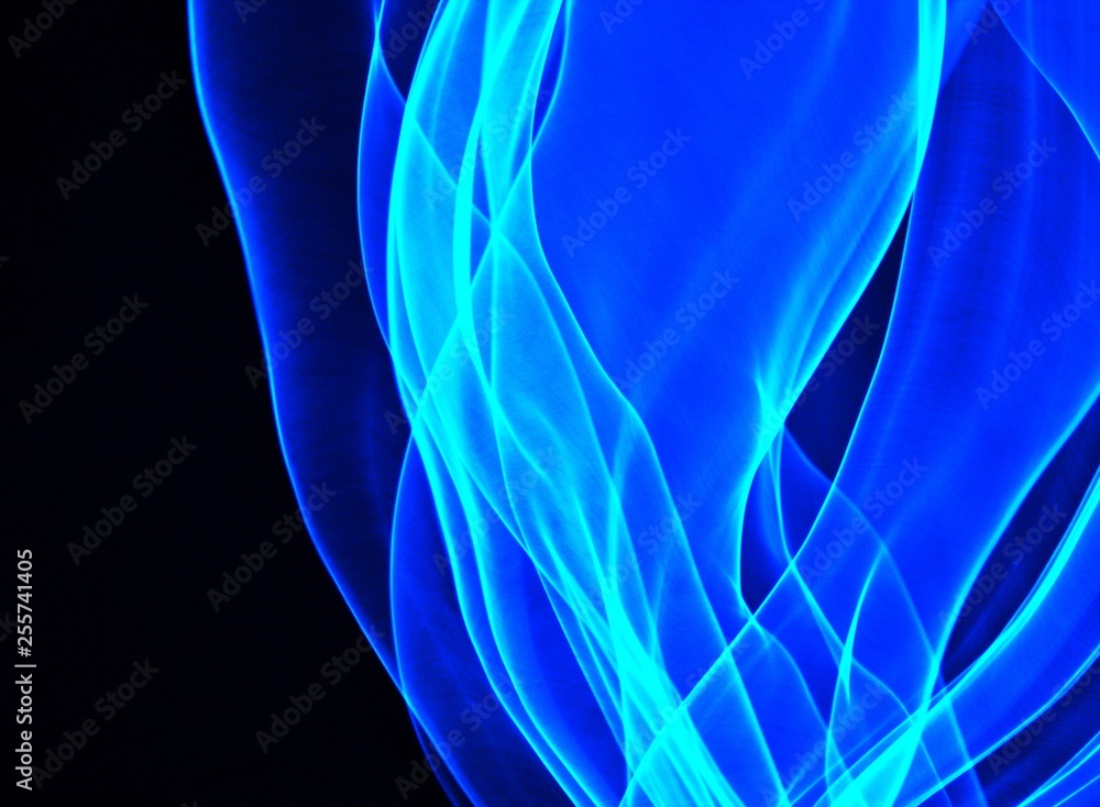 Naklejka premium Blue light painting smokey effect 