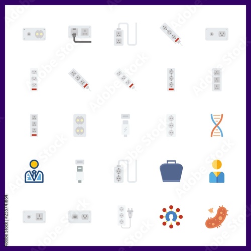 25 cell icon. Vector illustration cell set. user and usb cable icons for cell works