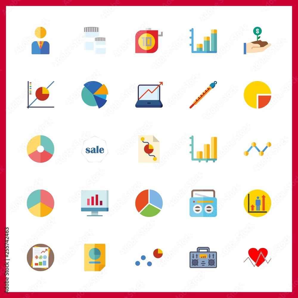 25 chart icon. Vector illustration chart set. pie chart and line graph icons for chart works 25 chart icon. Vector illustration chart set. pie chart and line graph icons for chart works
