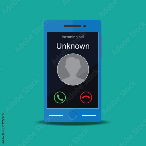 Unknown number calling vector flat design.