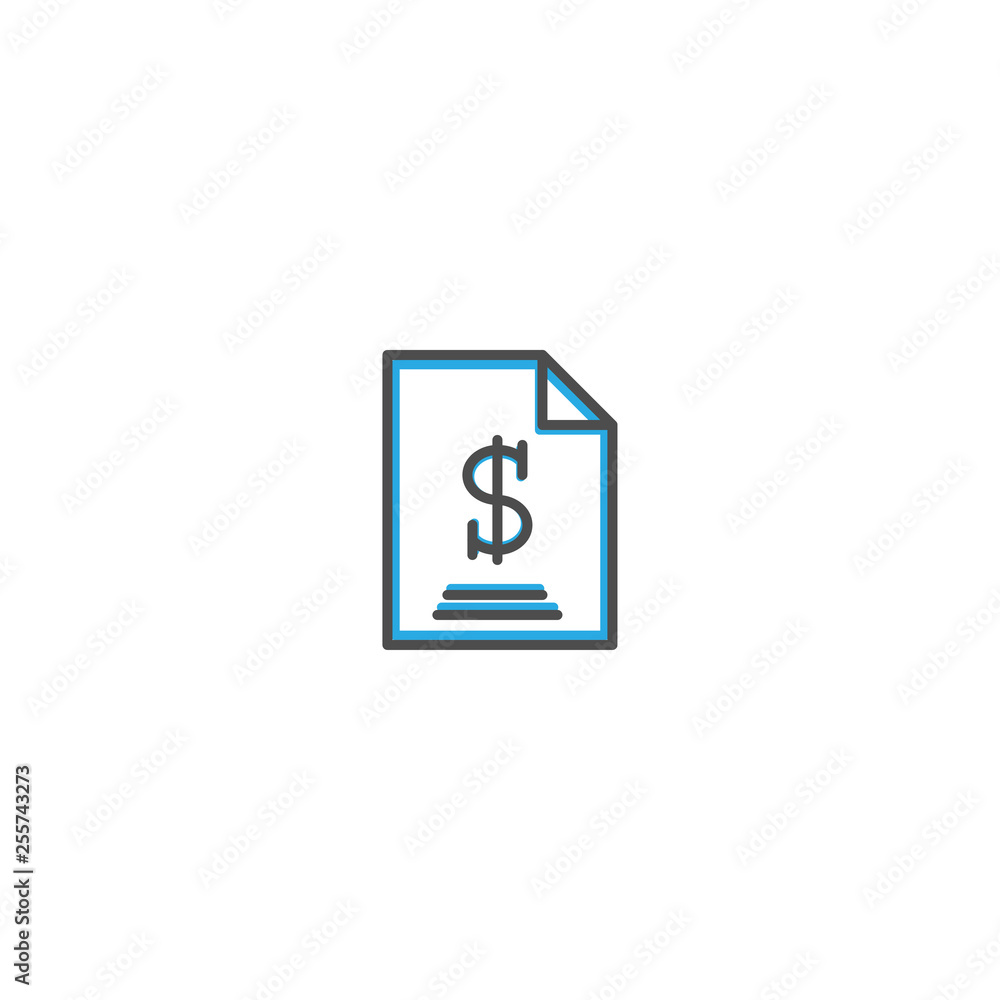 Bill icon design. Marketing icon line vector illustration Bill icon design. Marketing icon line vector illustration