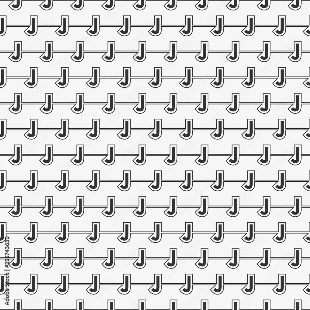 Vector seamless pattern of alphabet letter J Vector seamless pattern of alphabet letter J