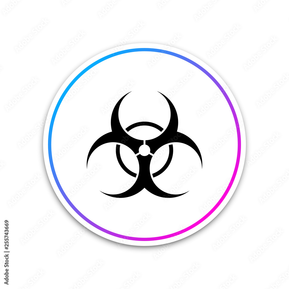 Biohazard symbol icon isolated on white background. Circle white button. Vector Illustration Biohazard symbol icon isolated on white background. Circle white button. Vector Illustration