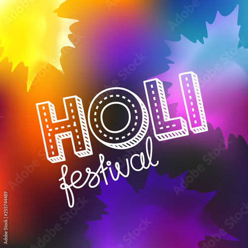 Holi festival vector concept. Happy holi vector elements for card design