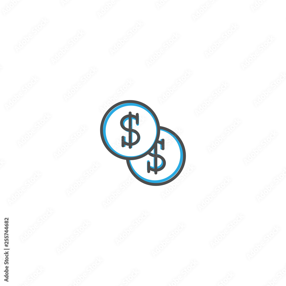 Coin icon design. Marketing icon line vector illustration Coin icon design. Marketing icon line vector illustration