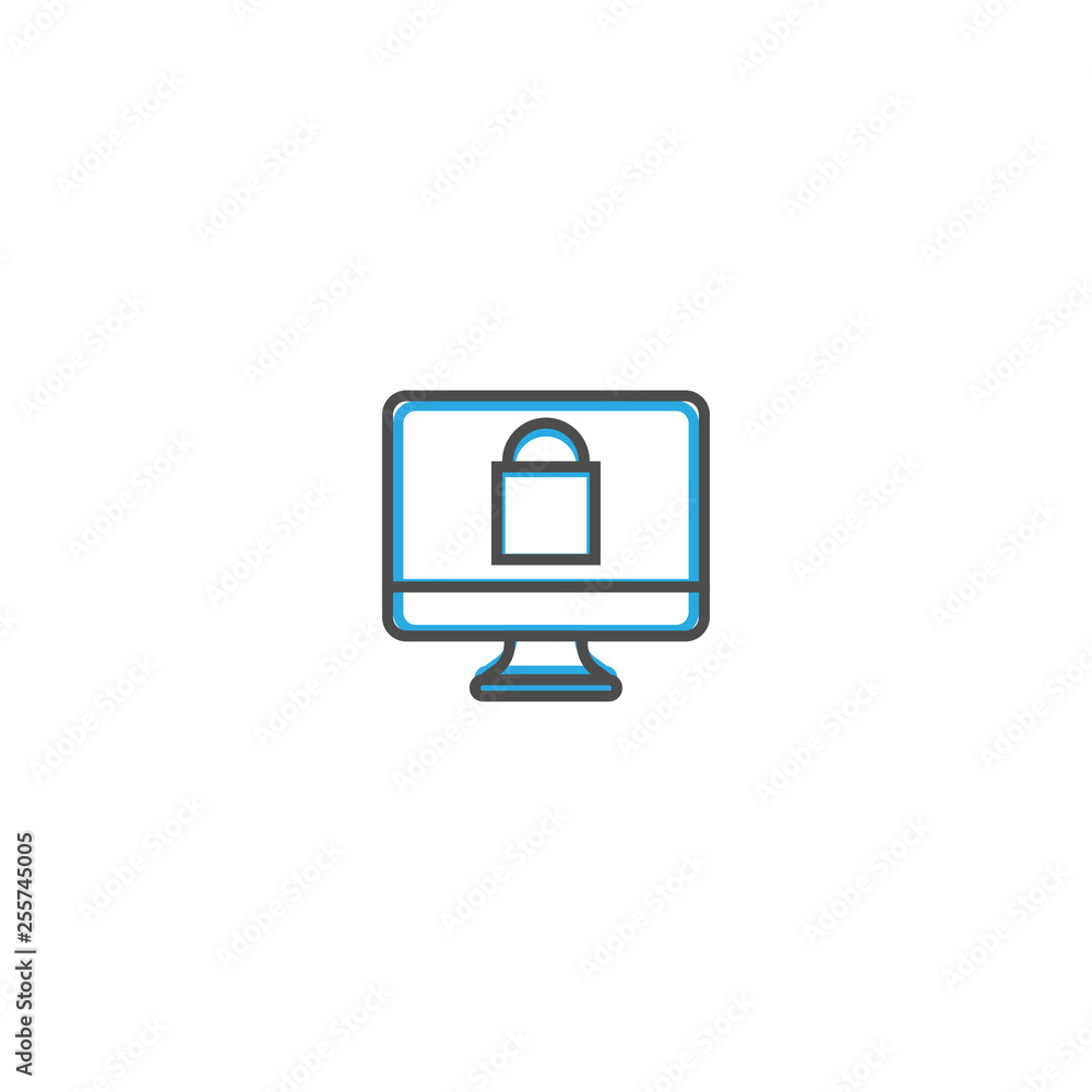 Computer icon design. Marketing icon line vector illustration Computer icon design. Marketing icon line vector illustration