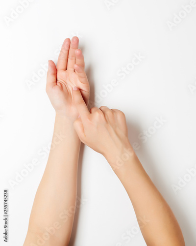 Woman hands white.