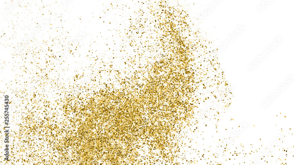 Gold Glitter Texture Isolated On White. Amber Particles Color. Celebratory Background. Golden Explosion Of Confetti. Vector Illustration, Eps 10. Gold Glitter Texture Isolated On White. Amber Particles Color. Celebratory Background. Golden Explosion Of Confetti. Vector Illustration, Eps 10.