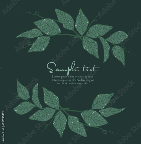 Vector illustration Natural background with green leaves. Fresh green leaves