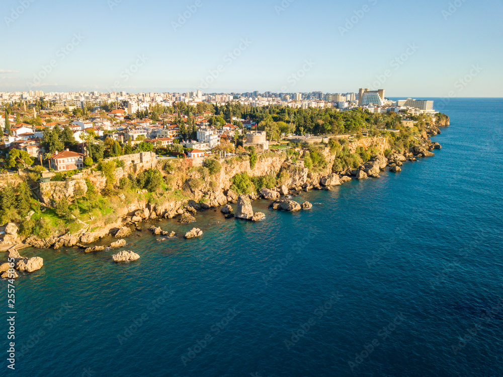 Obraz premium Aerial View Cliffs Kaleici Old Town Antalya Turkey
