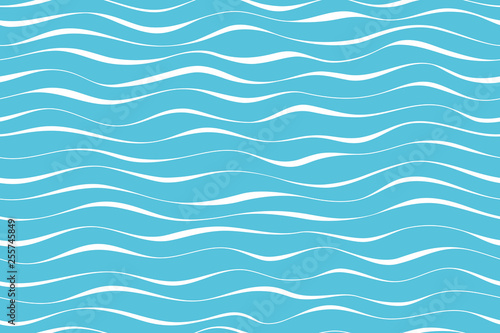 Wave pattern seamless abstract background. Stripes wave pattern white on blue background for summer vector design. © Nucharin