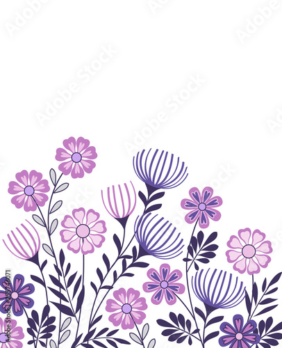Vector illustration of a flowers with leaves. Floral background. Greeting cards © Miroslava Hlavacova