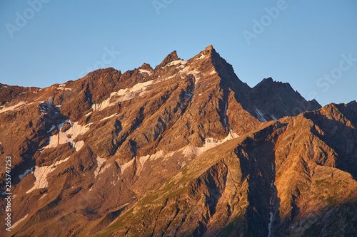 view of an alpine summer landscape. natural mountain background