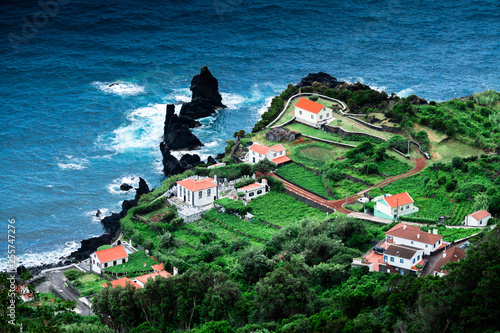Portugal. Azores landscape: View on Faja do Ouvidor on Sao Jorge island ,the Azores, Portugal. photo