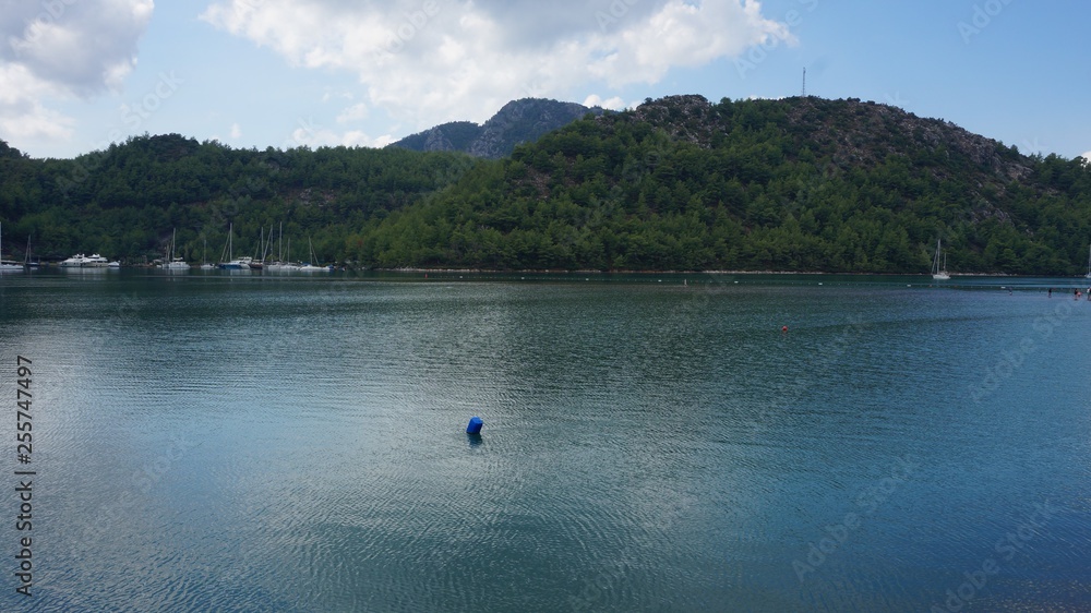 Orhaniye Lagoon calm sea in Turkey